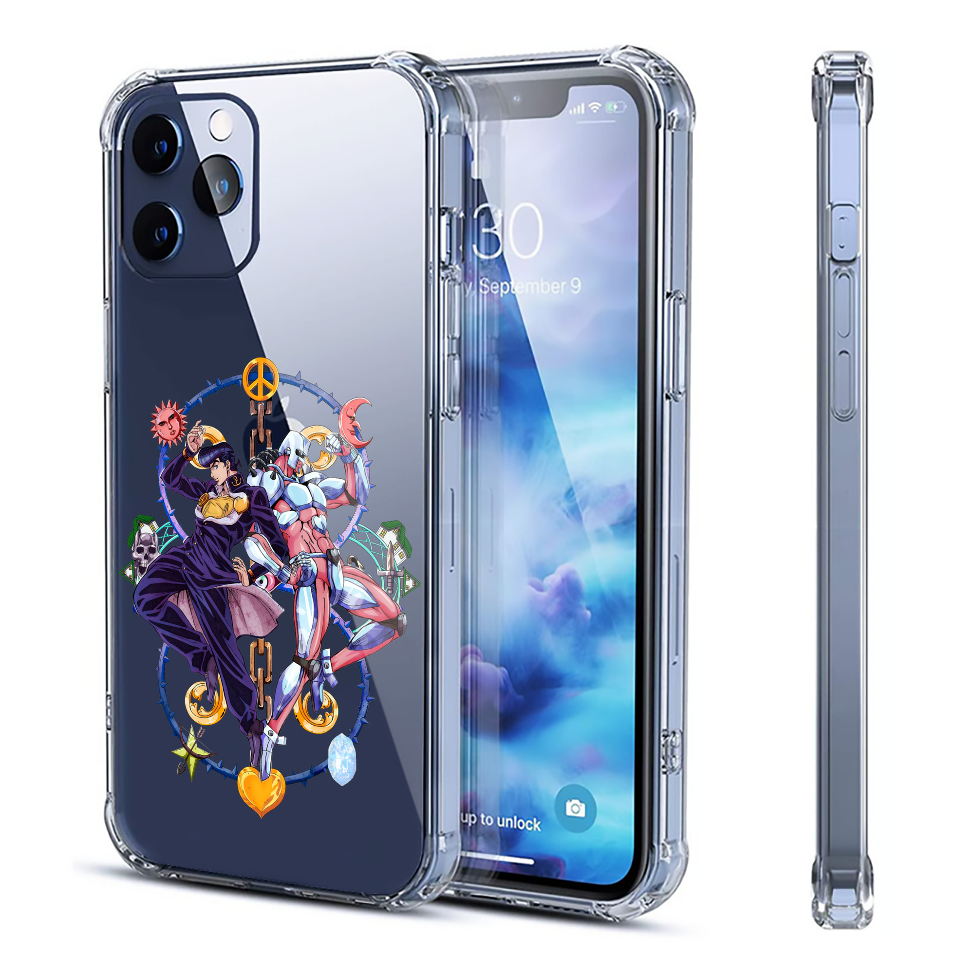 （画像用） ジョジョの奇妙な冒険 ひがしかた じょうすけ JoJo's Bizarre Adventure Higashikata Josuke 【iPhone 12シリーズ対応】透明スマホケース（クリアソフトケース）